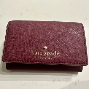Kate Spade Oxblood Leather Card Wallet